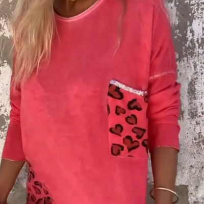Women's Loose Long Sleeve Top Round Neck Casual Fit