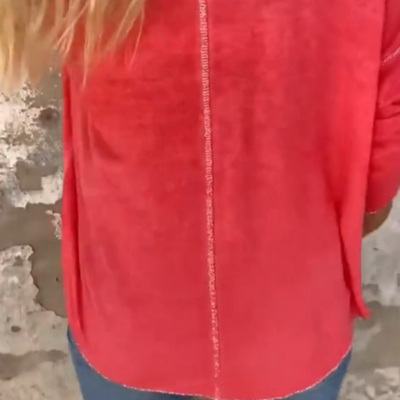Women's Loose Long Sleeve Top Round Neck Casual Fit