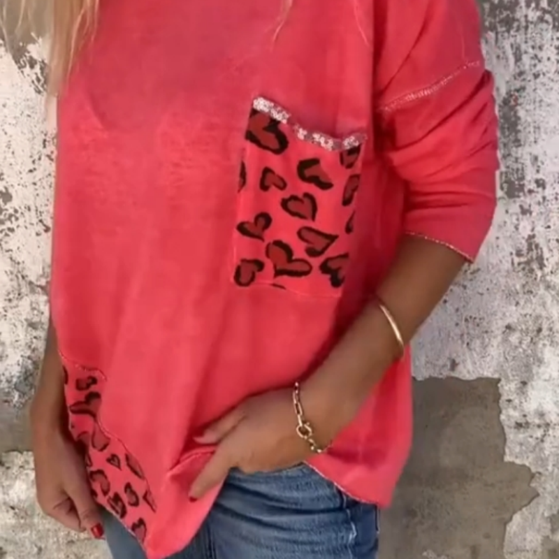 Women's Loose Long Sleeve Top Round Neck Casual Fit