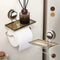 Toilet Roll Holder Without Hole With Convenient Shelf Storage