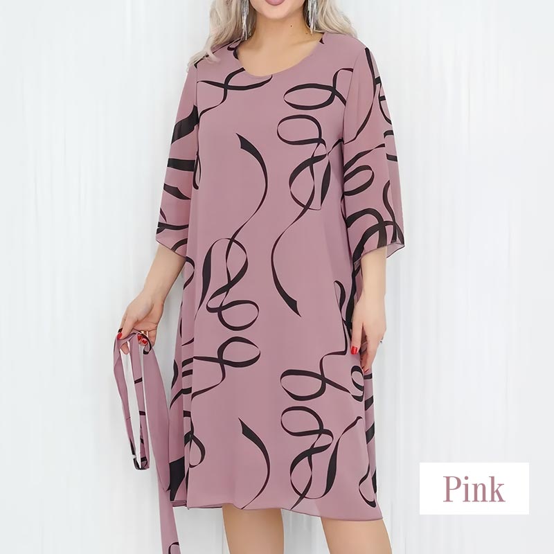 Elegant Midi Dress Loose Fit With Ruffled Sleeves Midi Length