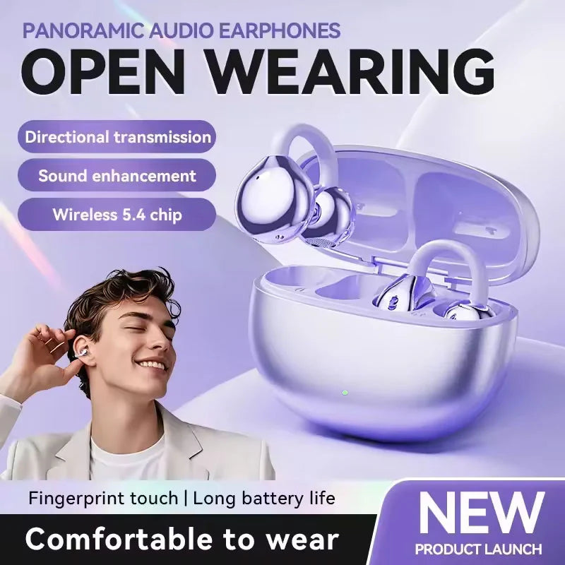 Ear Clip Bluetooth Headphones Wireless Lightweight Music Earphones