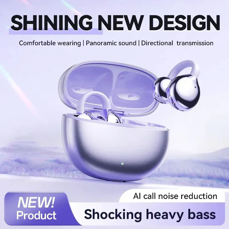 Ear Clip Bluetooth Headphones Wireless Lightweight Music Earphones