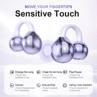 Ear Clip Bluetooth Headphones Wireless Lightweight Music Earphones