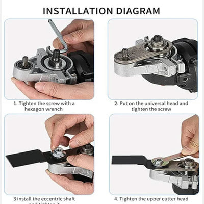 Angle Grinder Converter Set With Flexible Universal Joint Attachment