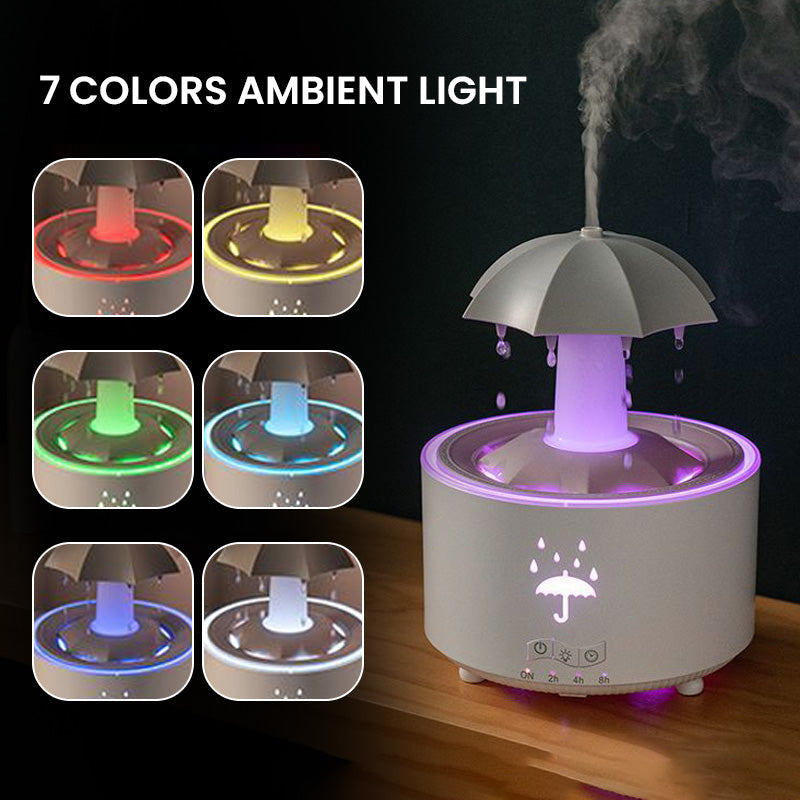 7 Color Rotating Raindrop Aromatherapy Humidifier For Home