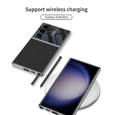 Samsung S24 PU Leather Case Electroplated Protective Cover