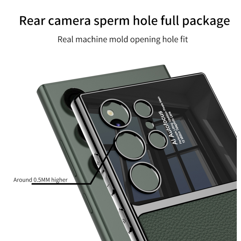 Samsung S24 PU Leather Case Electroplated Protective Cover