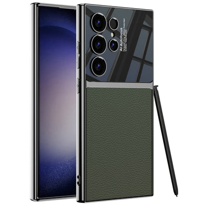 Samsung S24 PU Leather Case Electroplated Protective Cover