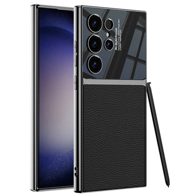 Samsung S24 PU Leather Case Electroplated Protective Cover