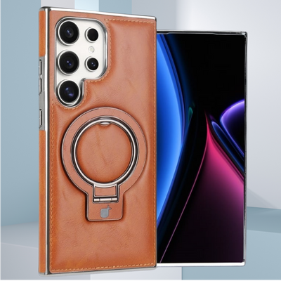 Magnetic Phone Case For Samsung With Retro Style Stand