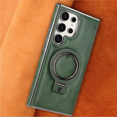 Magnetic Phone Case For Samsung With Retro Style Stand