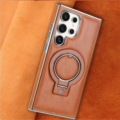 Magnetic Phone Case For Samsung With Retro Style Stand