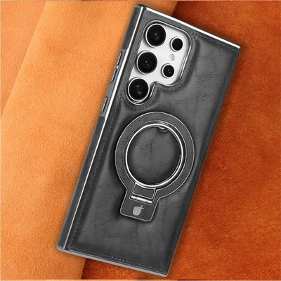 Magnetic Phone Case For Samsung With Retro Style Stand