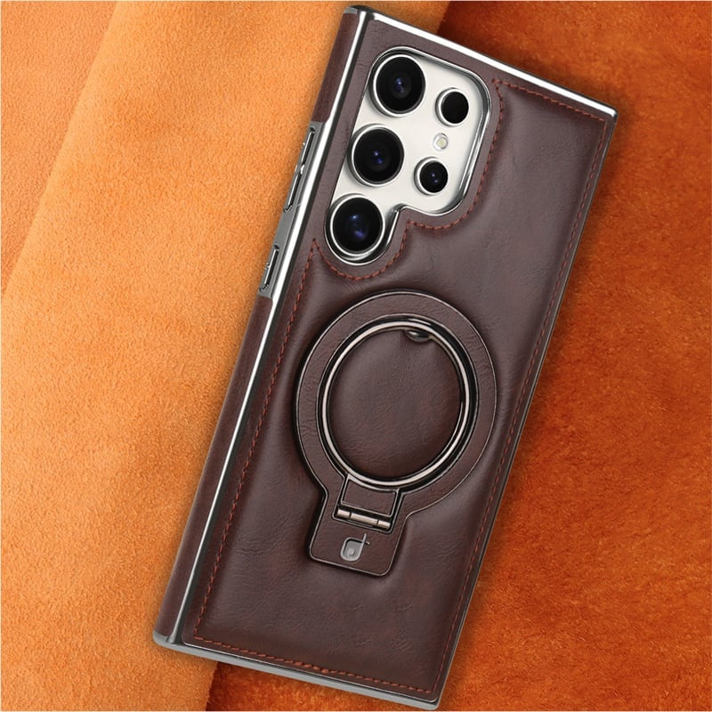 Magnetic Phone Case For Samsung With Retro Style Stand