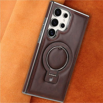Magnetic Phone Case For Samsung With Retro Style Stand