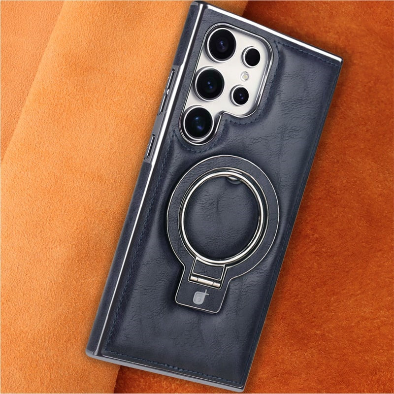 Magnetic Phone Case For Samsung With Retro Style Stand