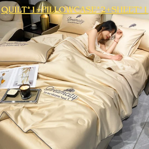 Summer Ice Silk Quilt Lightweight Breathable Cooling Comfort