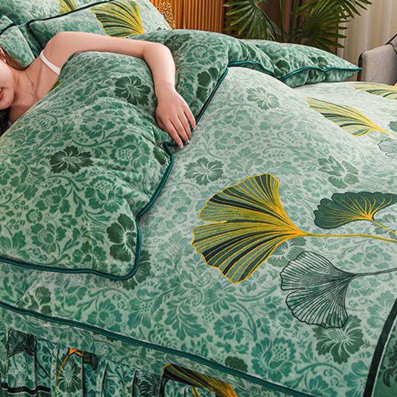 Moisture-Wicking Bed Sheet Set 4-Piece Double-Sided Warmth