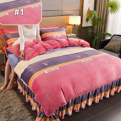 Moisture-Wicking Bed Sheet Set 4-Piece Double-Sided Warmth