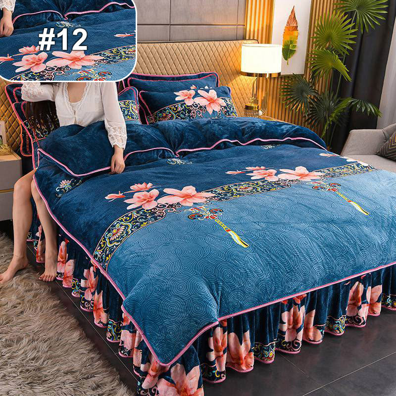 Moisture-Wicking Bed Sheet Set 4-Piece Double-Sided Warmth