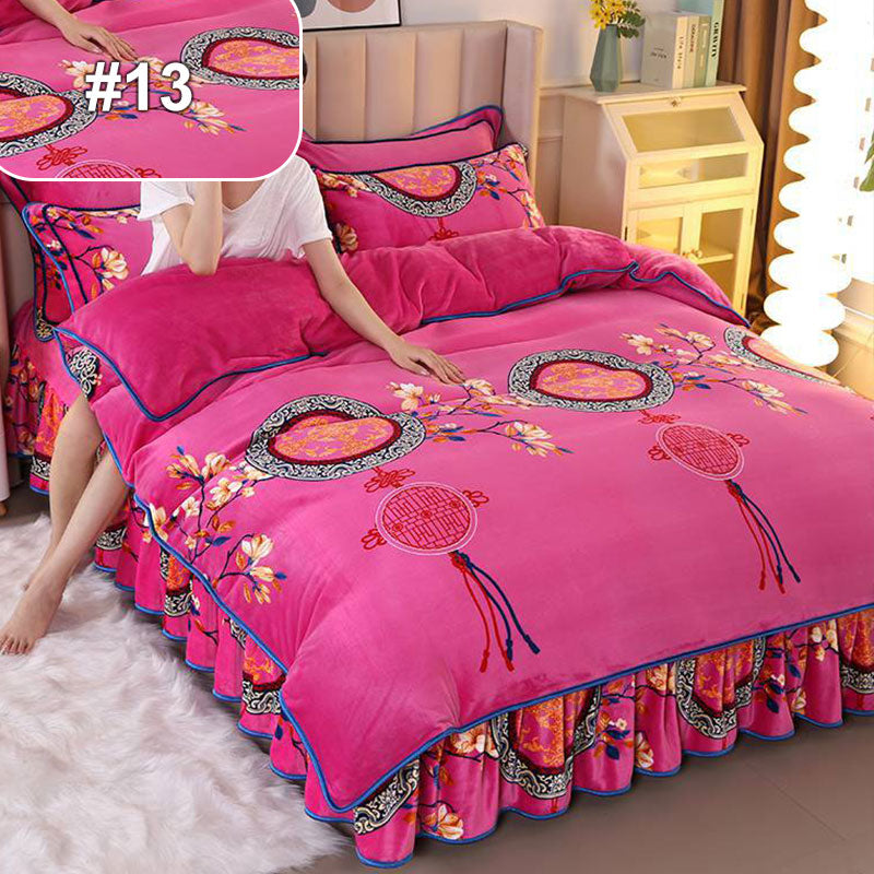Moisture-Wicking Bed Sheet Set 4-Piece Double-Sided Warmth
