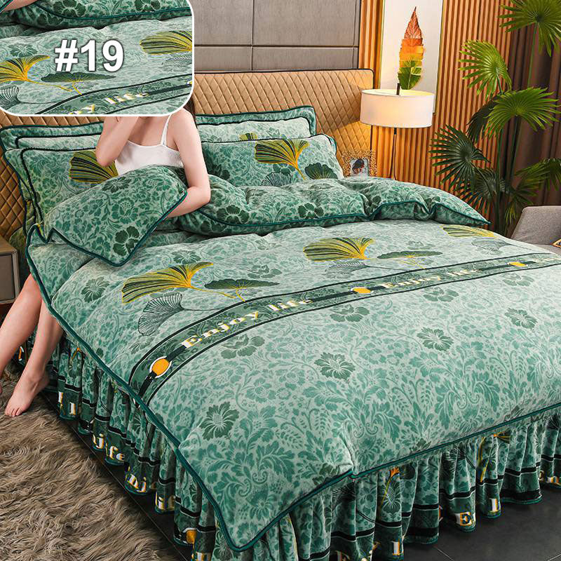 Moisture-Wicking Bed Sheet Set 4-Piece Double-Sided Warmth