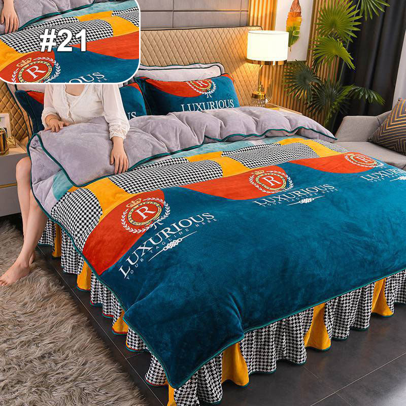 Moisture-Wicking Bed Sheet Set 4-Piece Double-Sided Warmth