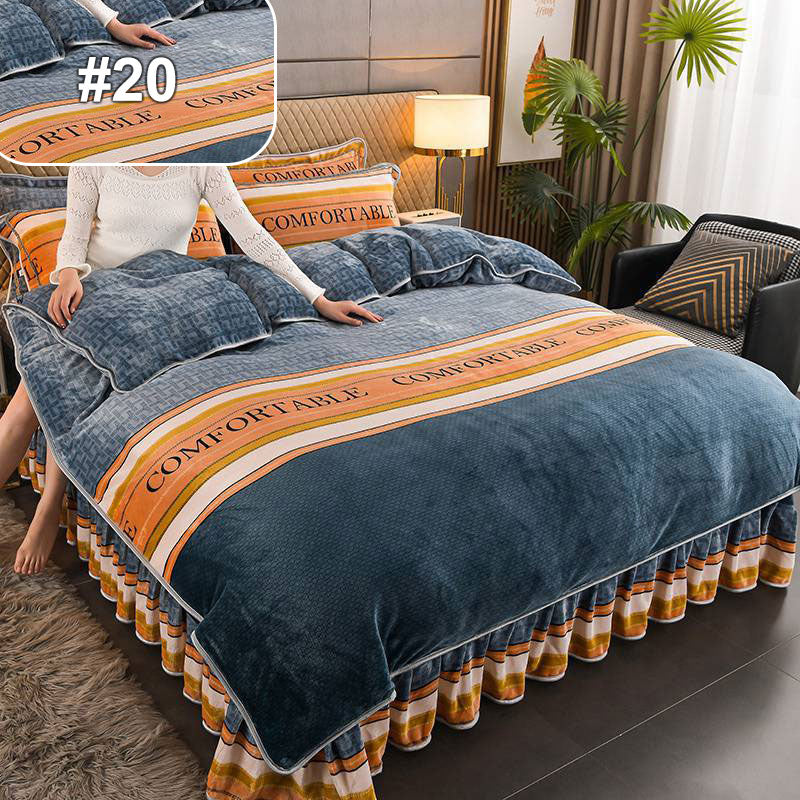 Moisture-Wicking Bed Sheet Set 4-Piece Double-Sided Warmth