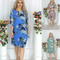 Women's Floral Print Knee-Length Dress Elegant Summer Style