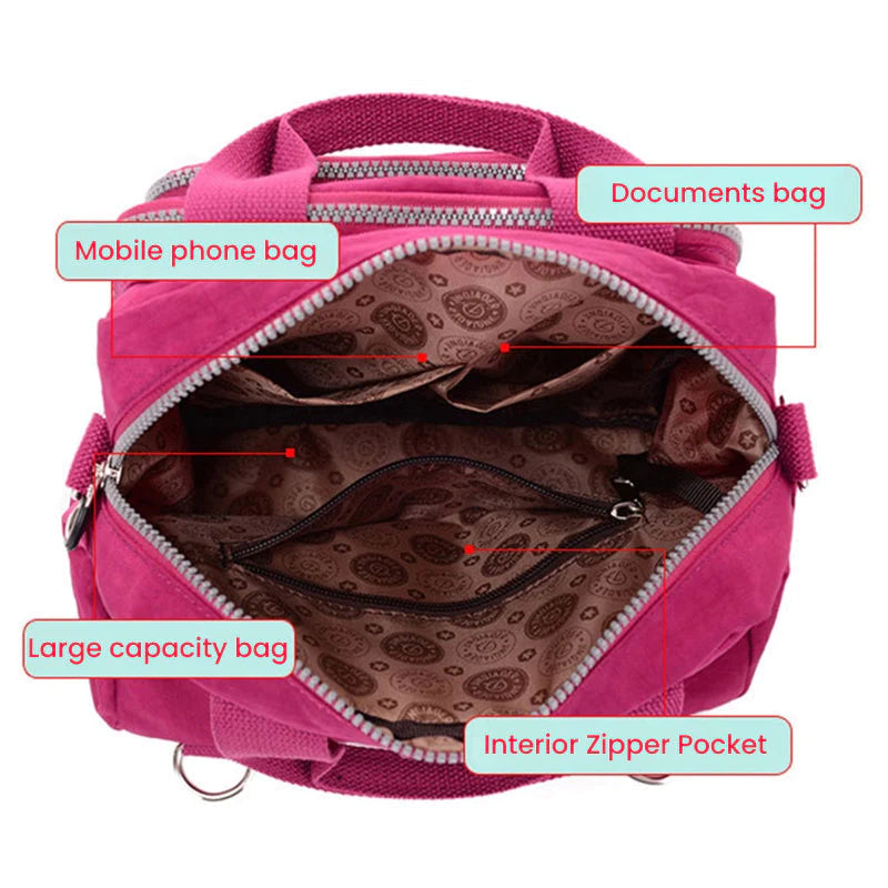 Multifunctional Shoulder Bag Waterproof Casual 3 In 1 Design