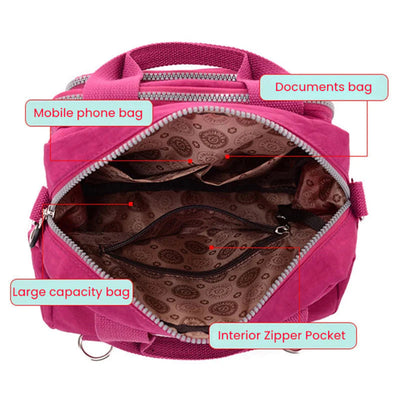 Multifunctional Shoulder Bag Waterproof Casual 3 In 1 Design