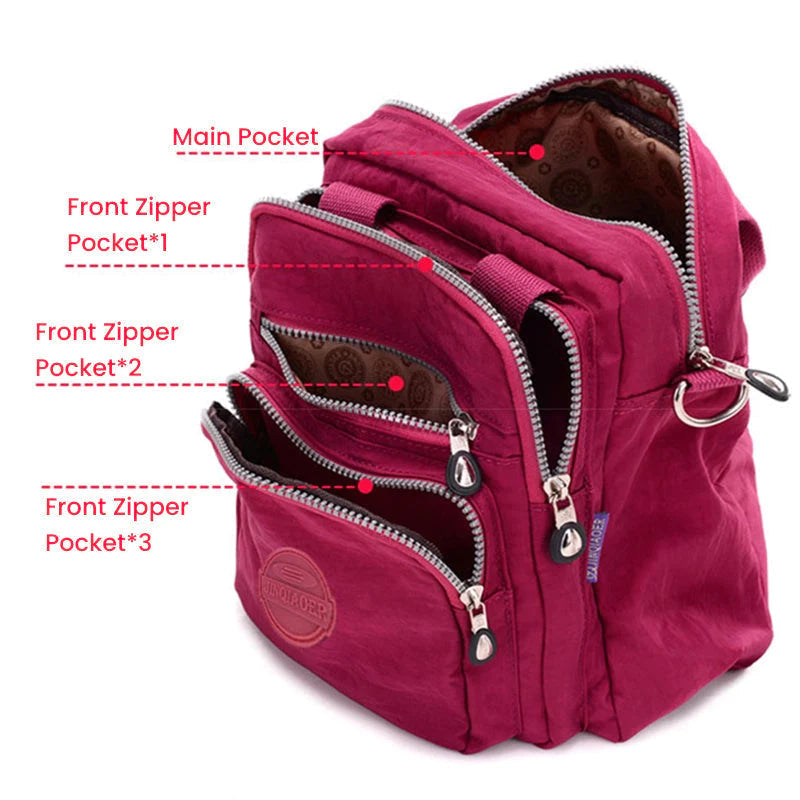 Multifunctional Shoulder Bag Waterproof Casual 3 In 1 Design