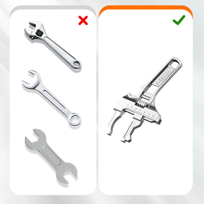 Reversible Sink Wrench With Adjustable 6-68mm Jaw Opening Tool