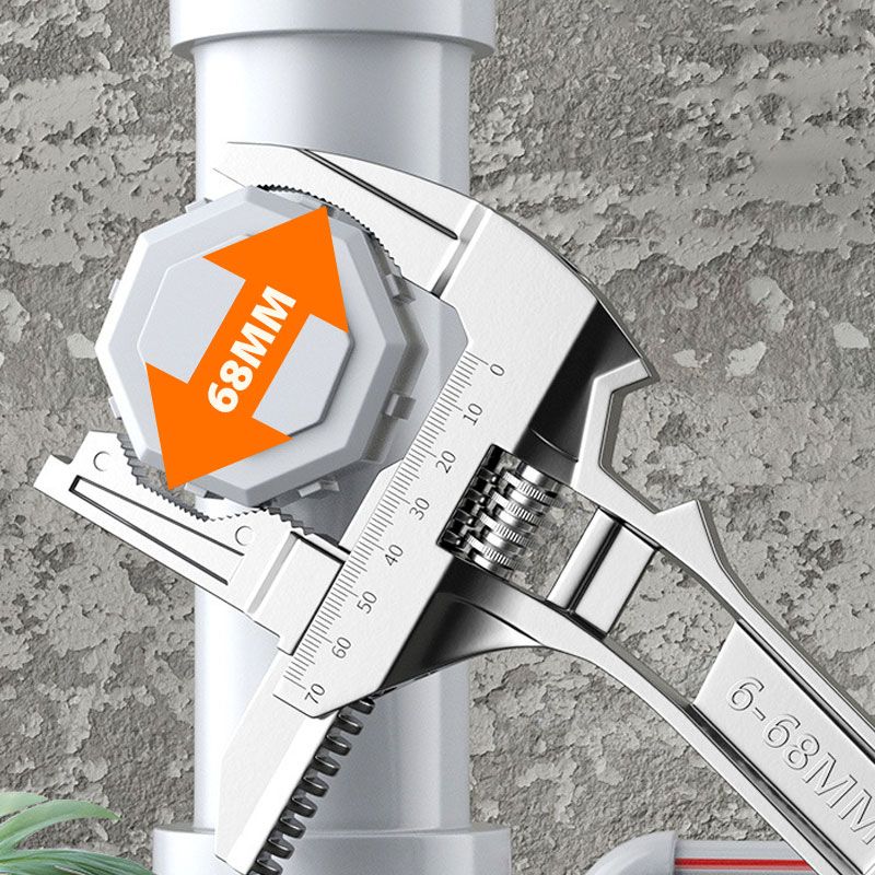 Reversible Sink Wrench With Adjustable 6-68mm Jaw Opening Tool