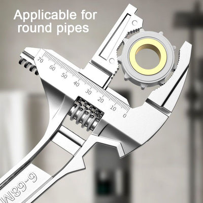 Reversible Sink Wrench With Adjustable 6-68mm Jaw Opening Tool