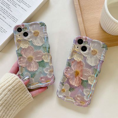 Retro Oil Painting Phone Case Colorful Artistic Design