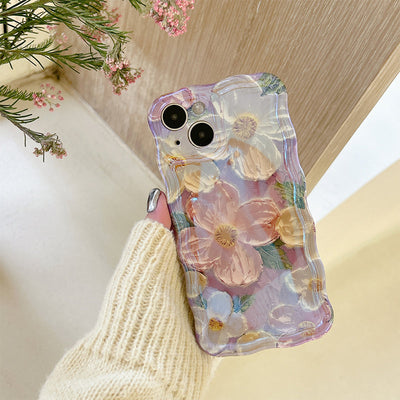 Retro Oil Painting Phone Case Colorful Artistic Design