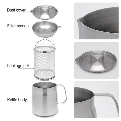 2-in-1 Oil Strainer Pot Stainless Steel Multifunctional Kitchen Tool
