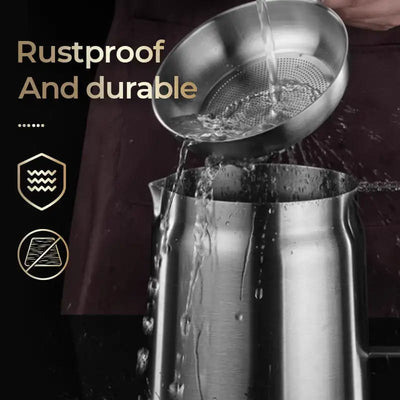 2-in-1 Oil Strainer Pot Stainless Steel Multifunctional Kitchen Tool