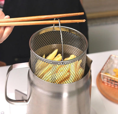 2-in-1 Oil Strainer Pot Stainless Steel Multifunctional Kitchen Tool