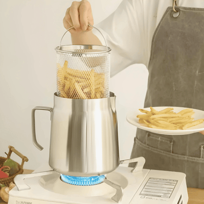 2-in-1 Oil Strainer Pot Stainless Steel Multifunctional Kitchen Tool