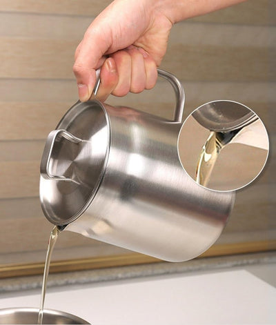 2-in-1 Oil Strainer Pot Stainless Steel Multifunctional Kitchen Tool