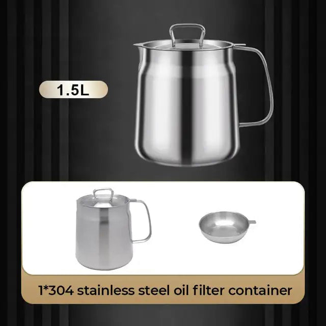 2-in-1 Oil Strainer Pot Stainless Steel Multifunctional Kitchen Tool