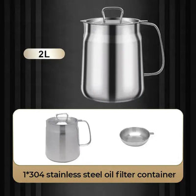 2-in-1 Oil Strainer Pot Stainless Steel Multifunctional Kitchen Tool