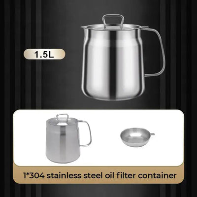 2-in-1 Oil Strainer Pot Stainless Steel Multifunctional Kitchen Tool