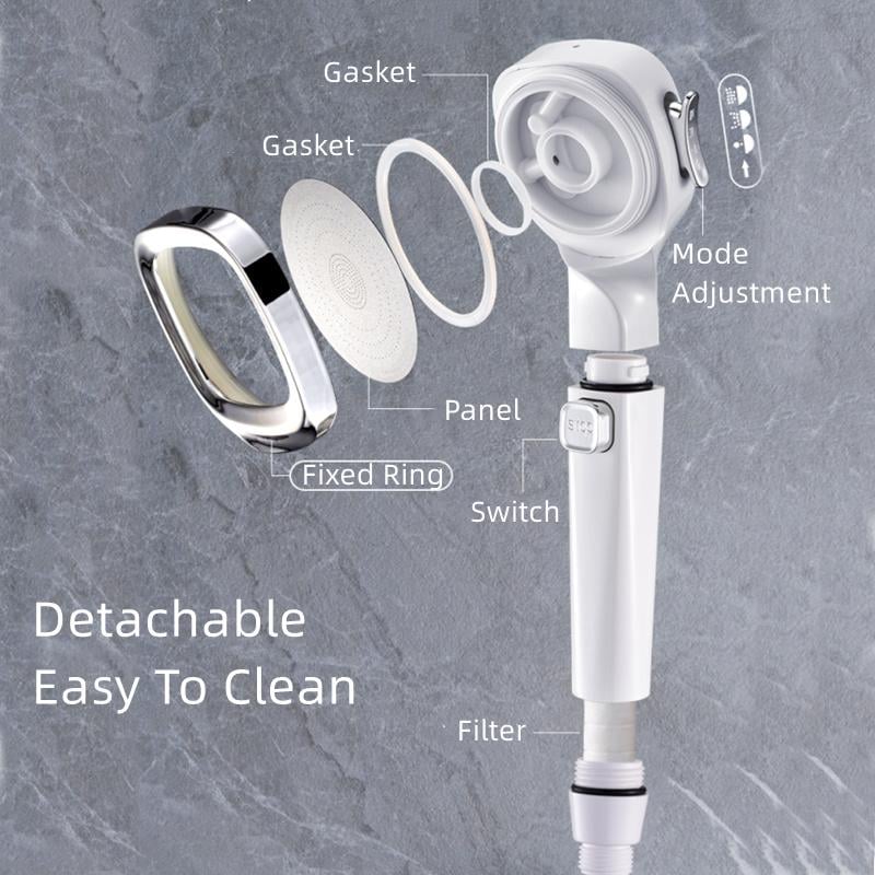 4-in-1 Pressurized Shower Head With Adjustable Spray Settings