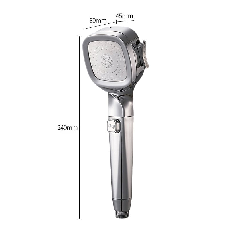 4-in-1 Pressurized Shower Head With Adjustable Spray Settings