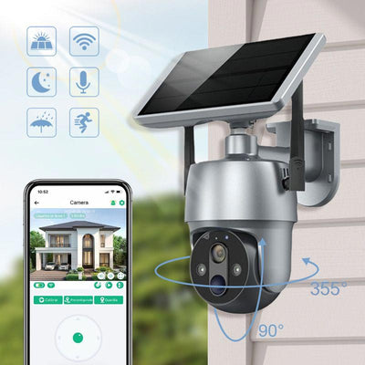 Solar 360-degree Surveillance Camera With Full Color Night Vision