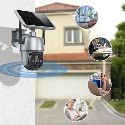 Solar 360-degree Surveillance Camera With Full Color Night Vision